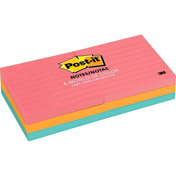 Post-It Notes, Post-It, 3X3, 6Pk, Lined Pk MMM6306AN